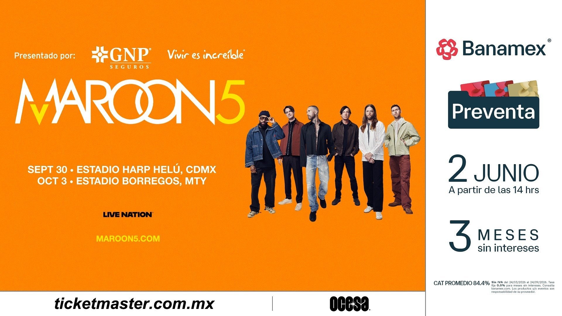 Maroon 5 regresará a CDMX y Monterrey.jpg